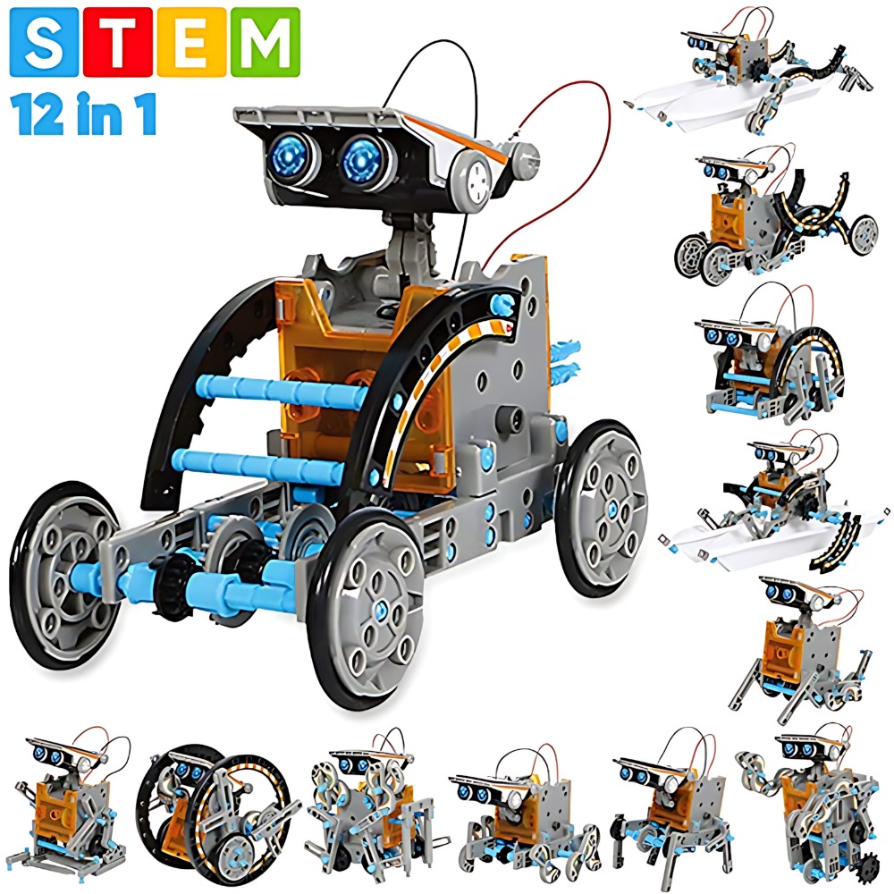 Science Project Robot - Zonne-robot bouwstenen 12 in 1 wetenschappelijke