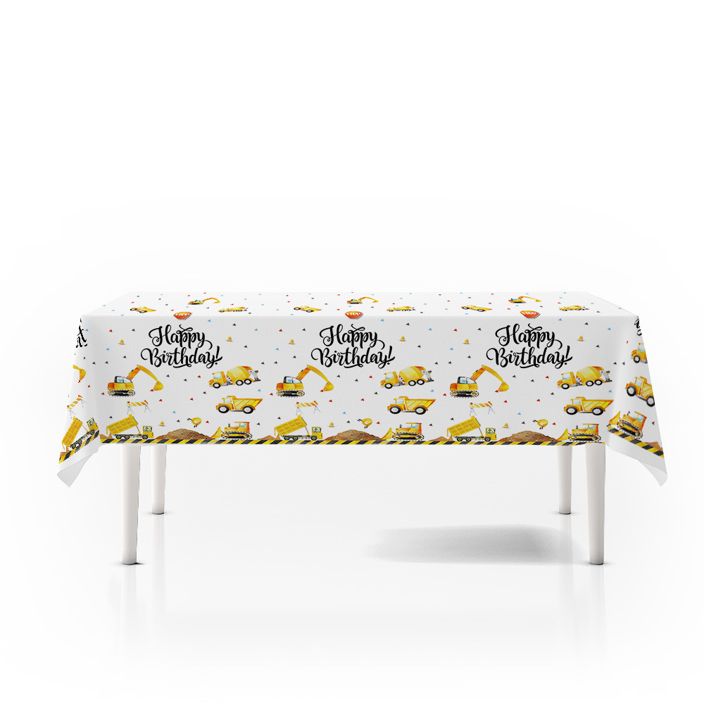 Science Of Happiness - 130cm*220cm Bouwtractor Feestdecoraties Benodigdheden Tafelkleed Kinderen