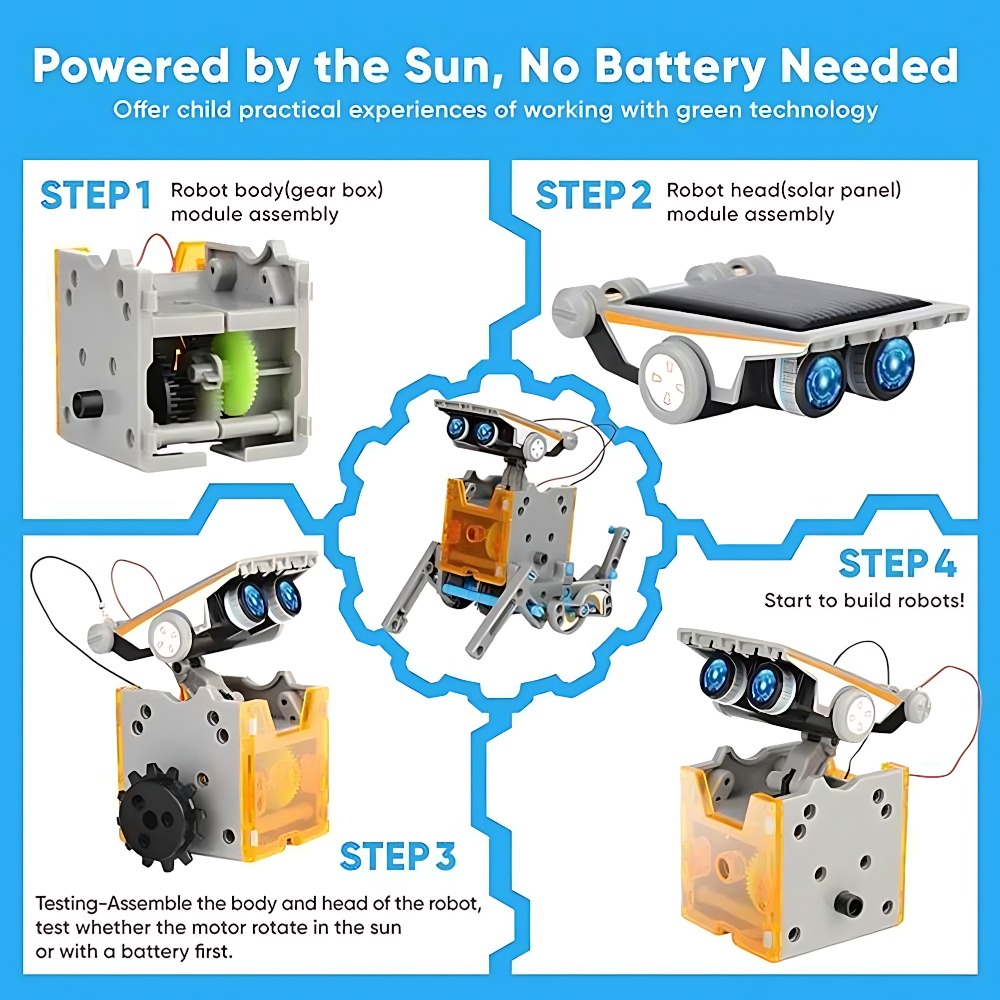 Zonne-robot bouwstenen 12 in 1 - Science Project Robot recensie en prijs